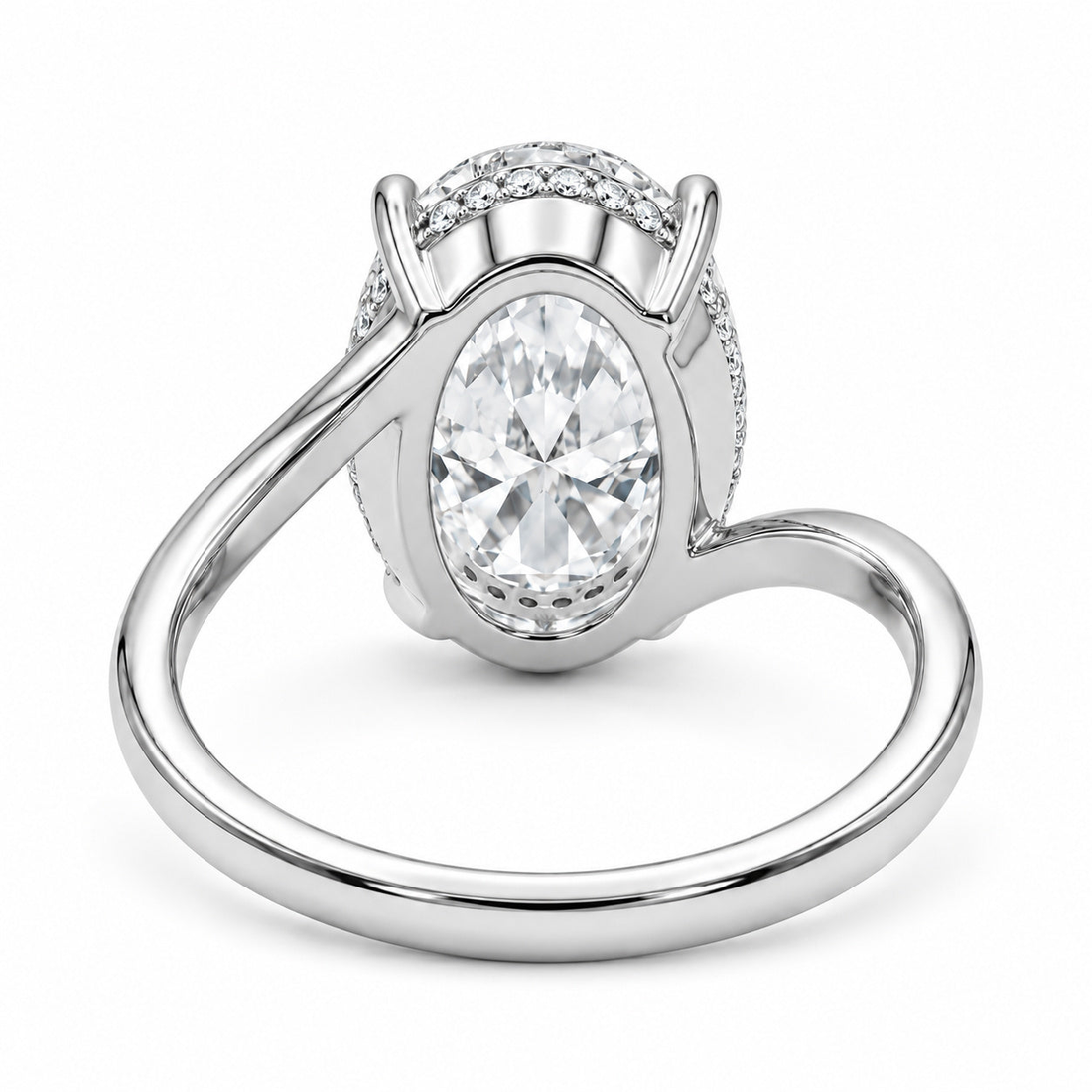 The Arcadia oval lab diamond engagement ring, view 16