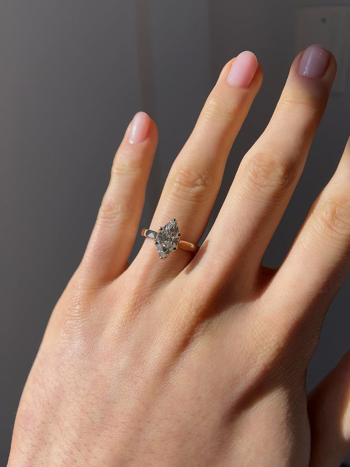 1.50ct Marquise Lab-Grown Diamond Solitaire Ring, "The Lotus"