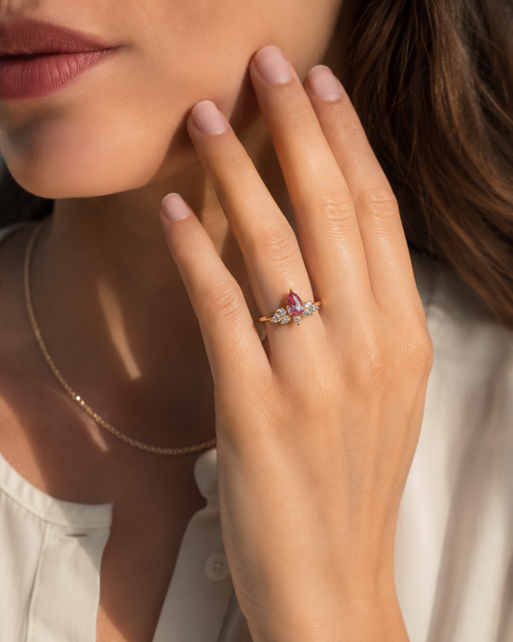 The Lily — Pink Sapphire Floral Ring