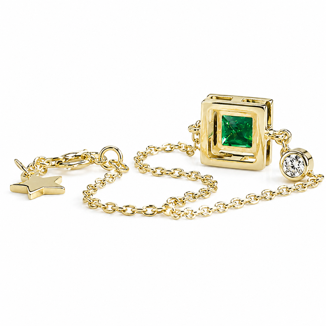 8x8mm, 2.25ct Princess Lab-Grown Colombian Emerald Pendant with Diamond Accent Necklace