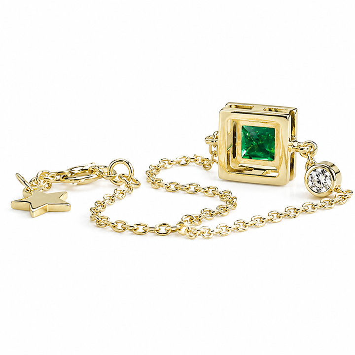 8x8mm, 2.25ct Princess Lab-Grown Colombian Emerald Pendant with Diamond Accent Necklace