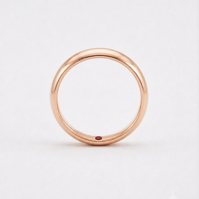 Custom Birthstone Inlay Band Ring – 3mm High Polish
