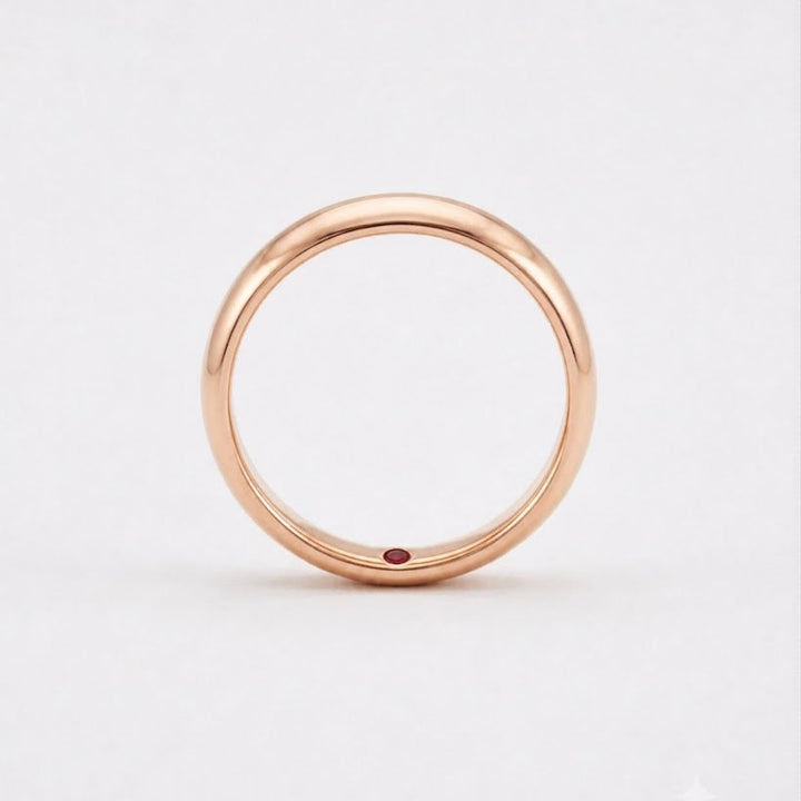 Custom Birthstone Inlay Band Ring – 3mm High Polish