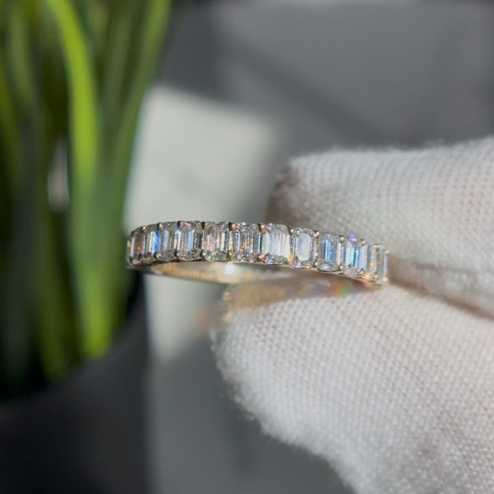 Customized™ 1.50ctw Emerald Lab-Grown Diamond Half-Eternity Band Ring in Yellow Gold