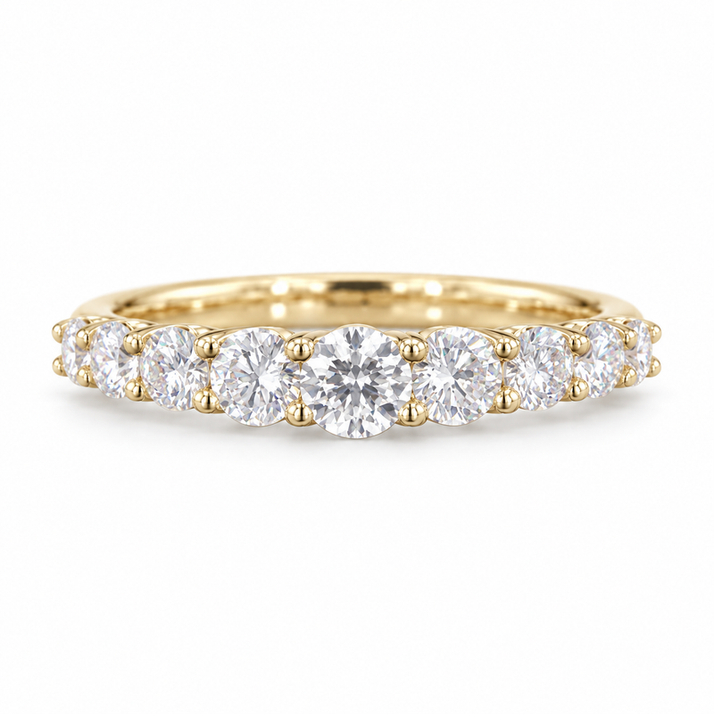 Single-Row Lab Diamond Cluster Ring
