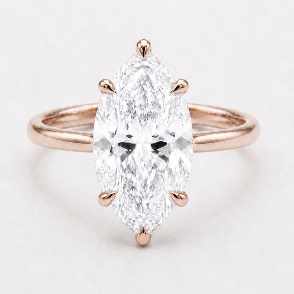 3.00ct Marquise Diamond Classic Solitaire Ring, "The Aurora"