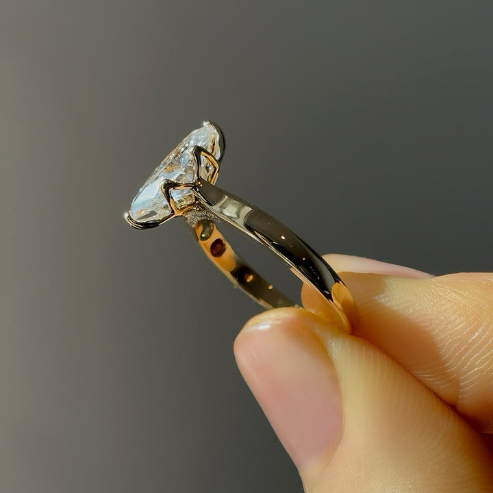 1.50ct Marquise Lab-Grown Diamond Solitaire Ring, "The Lotus"