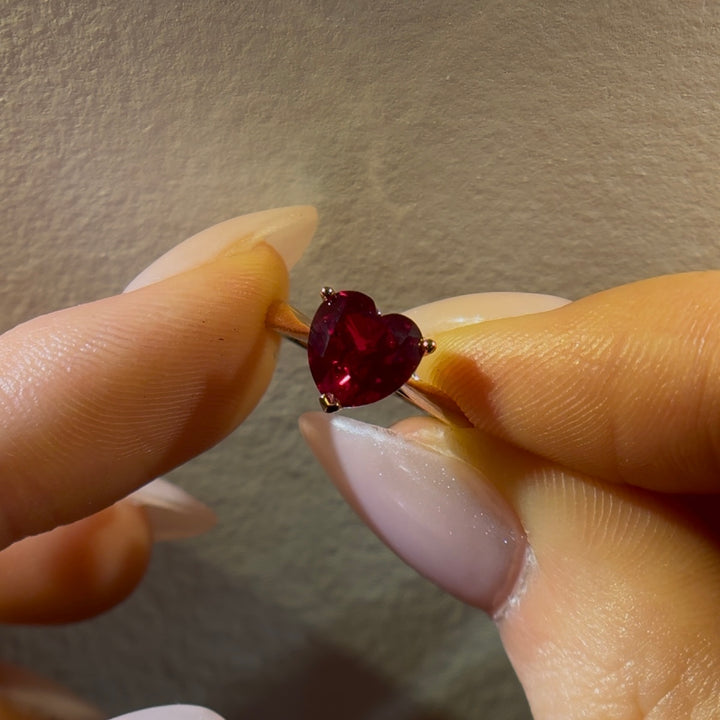 Customized™ 2.50ct Heart Ruby Ring in "Heart" Setting in Rose Gold
