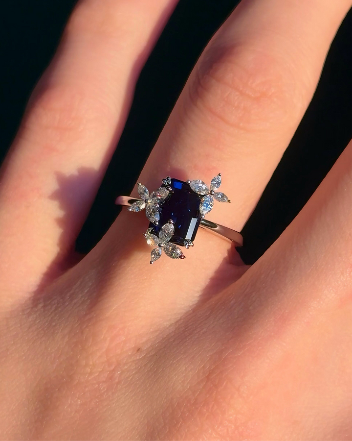 3.00ct Emerald-Cut Tanzanite Solitaire Ring, "The Jardin"
