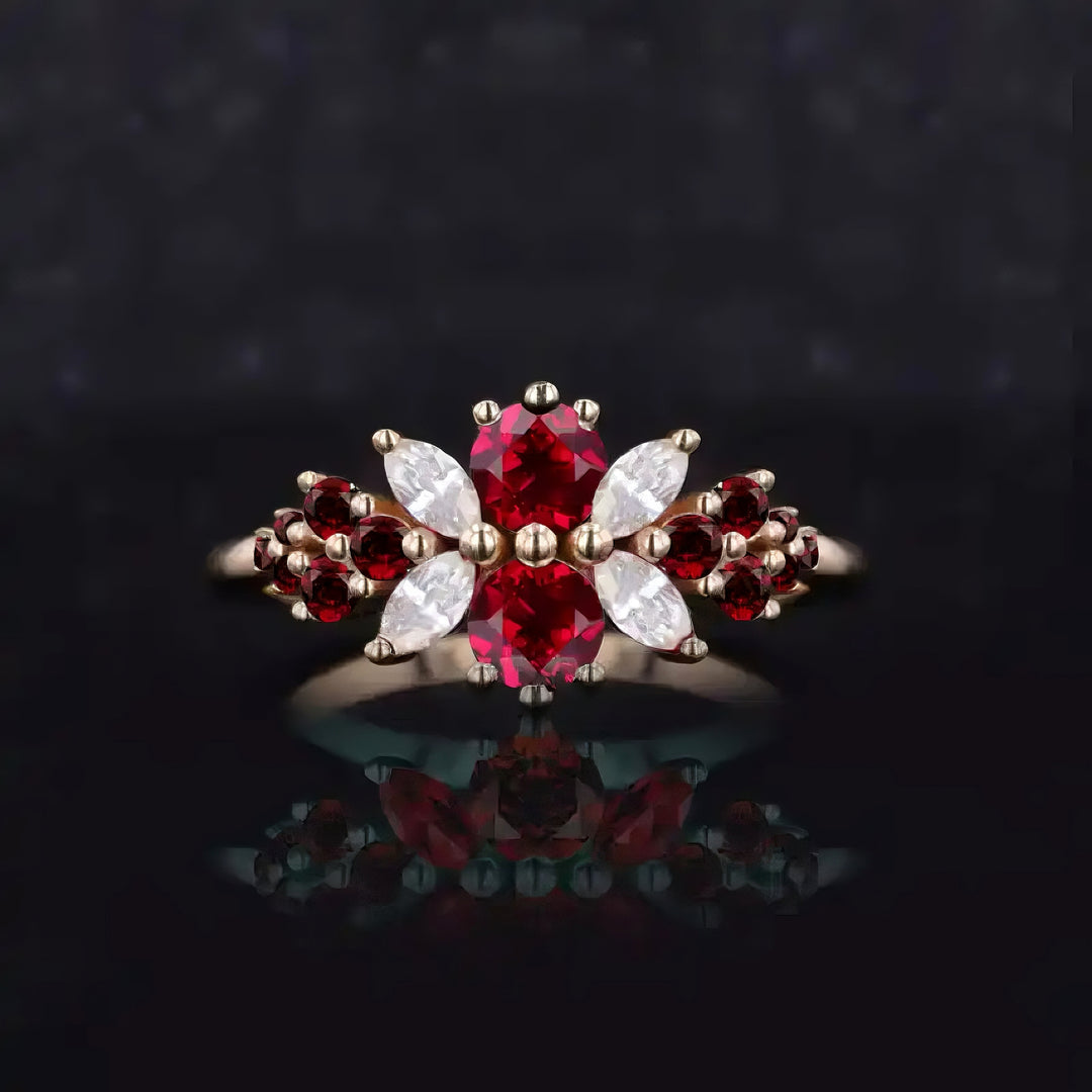 Roseraie Ruby, Diamond & Pink Sapphire Ring (1.35ctw)