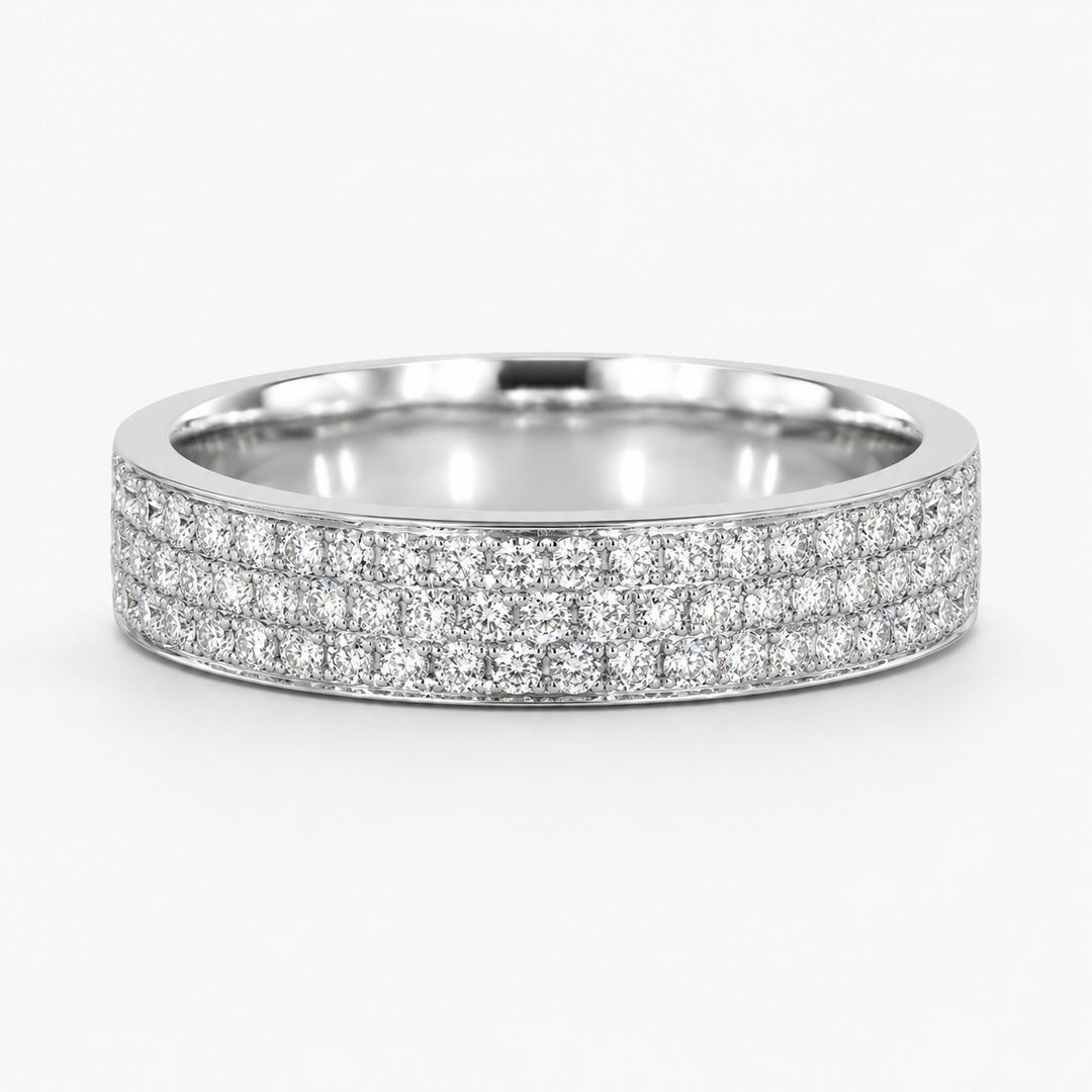 5mm Triple-Row Pavé Diamond Band