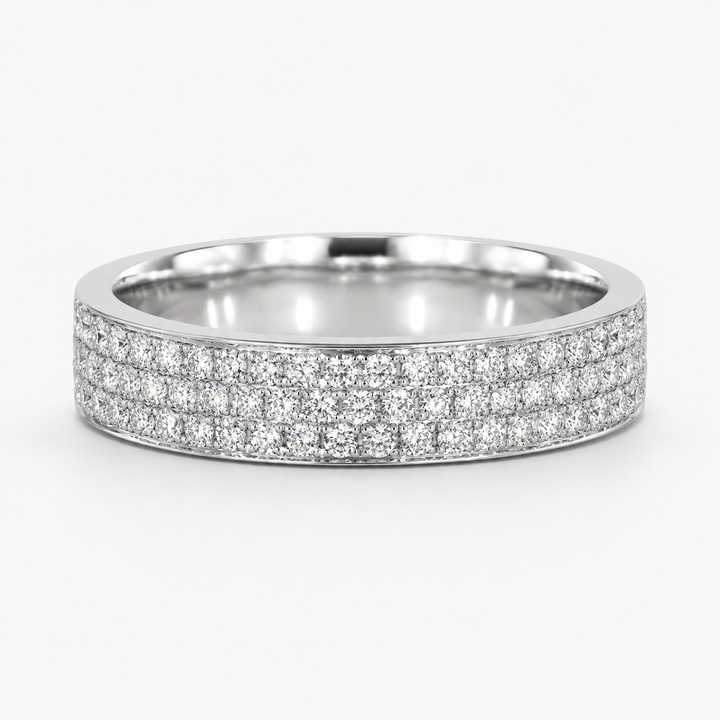 5mm Triple-Row Pavé Diamond Band