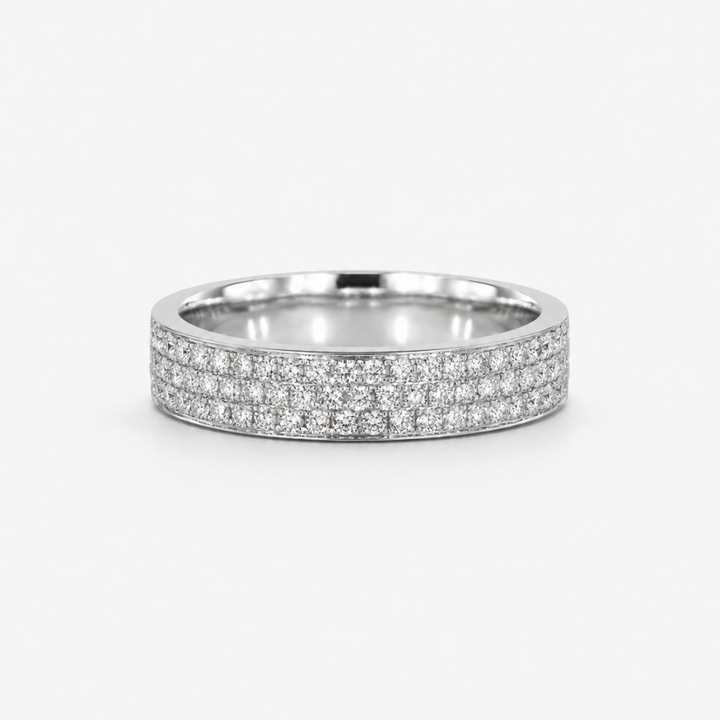 5mm Triple-Row Pavé Diamond Band