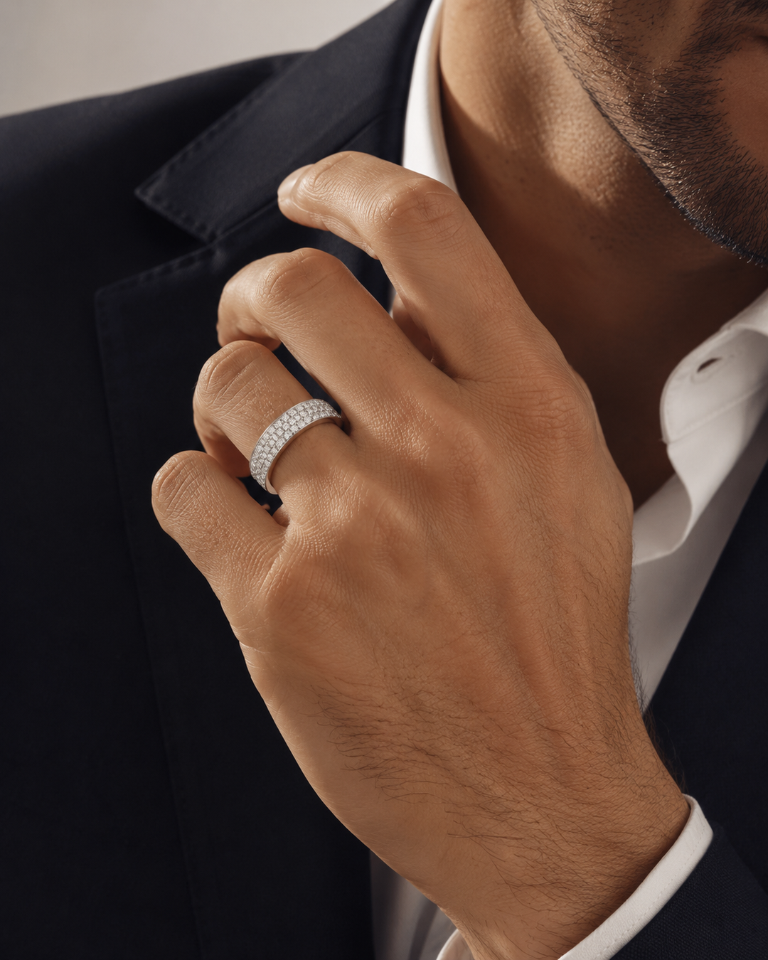 5mm Triple-Row Pavé Diamond Band