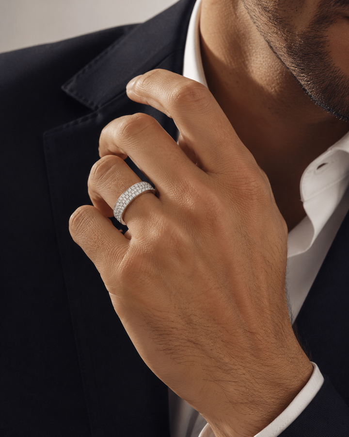5mm Triple-Row Pavé Diamond Band