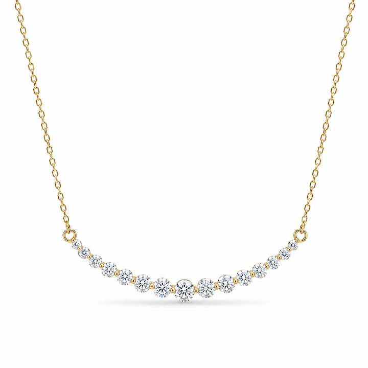 2.2ctw Lab Diamond Graduated Curved Bar Pendant Necklace