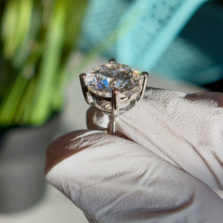 Customized™ 6.00ctw, 3.00ct Each Round Lab-Grown Diamond Earrings in Platinum 950