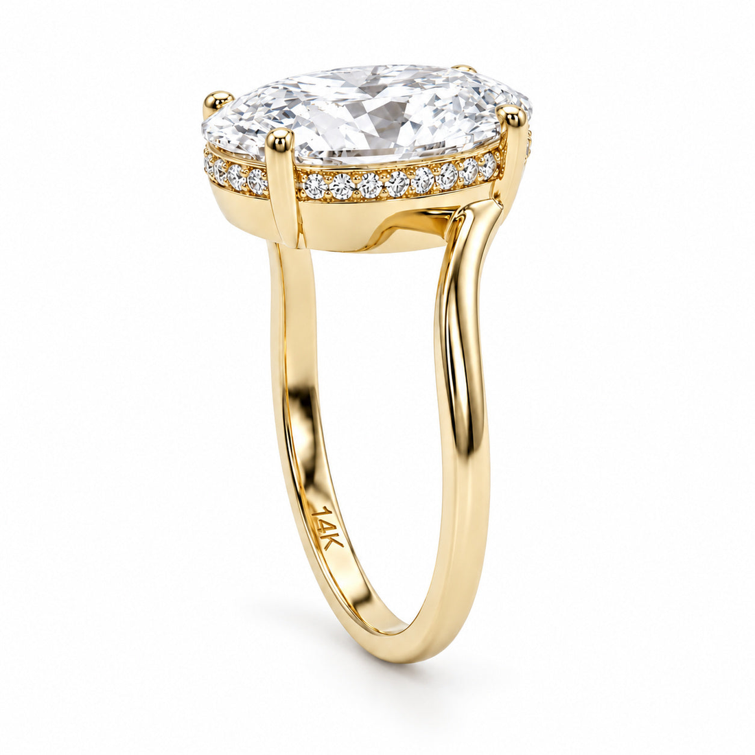 The Arcadia oval lab diamond engagement ring, view 2