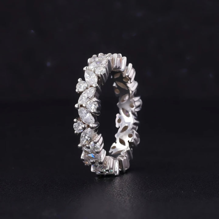 2.40ctw Marquise & Round Diamond Eternity Band in 14K/18K White Gold (4.3mm)