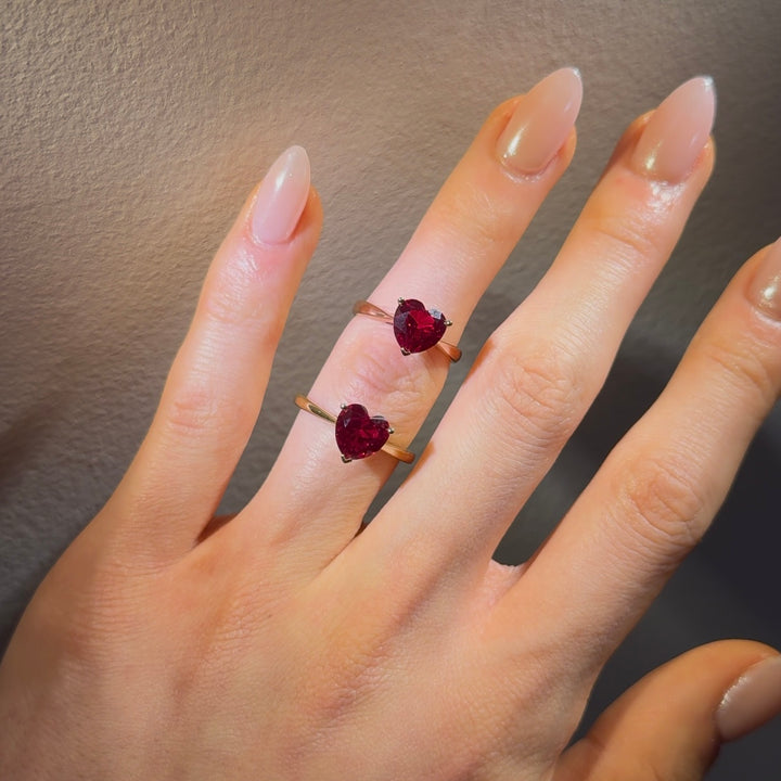 Customized™ 2.50ct Heart Ruby Ring in "Heart" Setting in Rose Gold