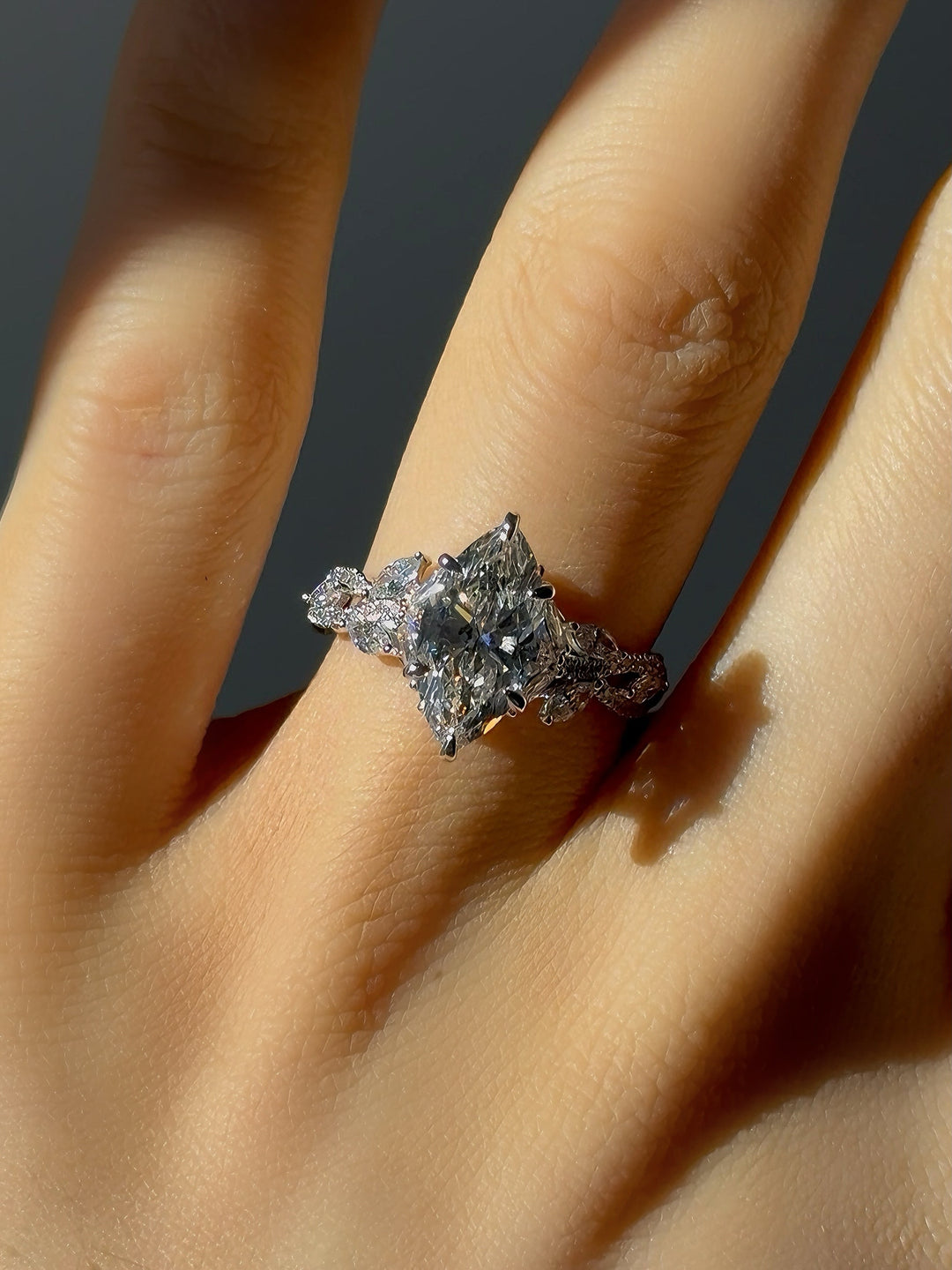 2.00ct Marquise Lab-Grown Diamond Solitaire Ring, "The Gardenia"