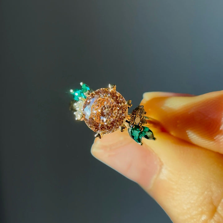 2.50ct Portuguese Lab-Grown Pink Diamond Solitaire Ring, "The Fleur"