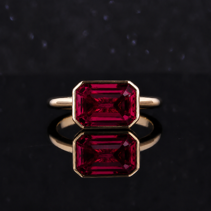 The Axis — East–West Bezel-Set Ruby Ring