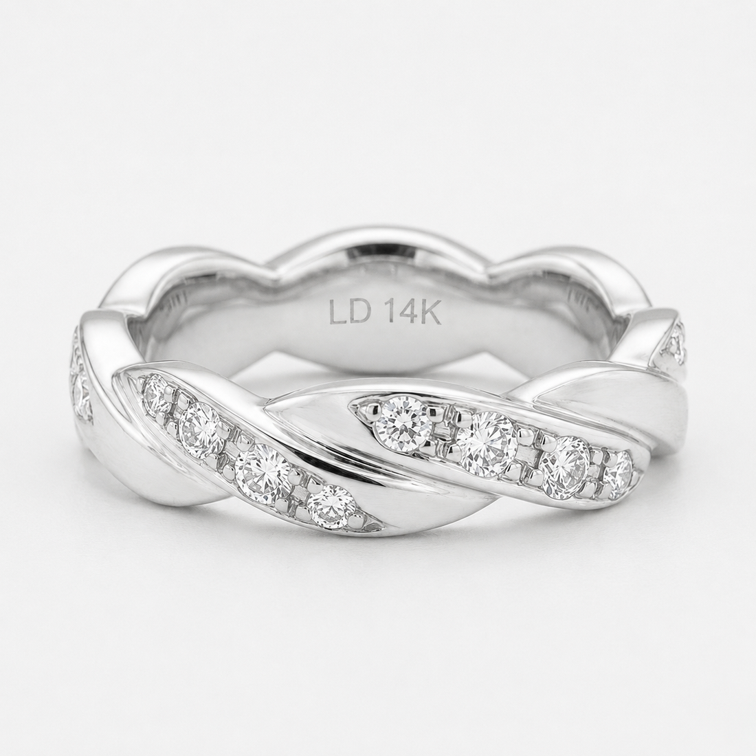 The Vine Twist diamond wedding band, 5mm, view 7