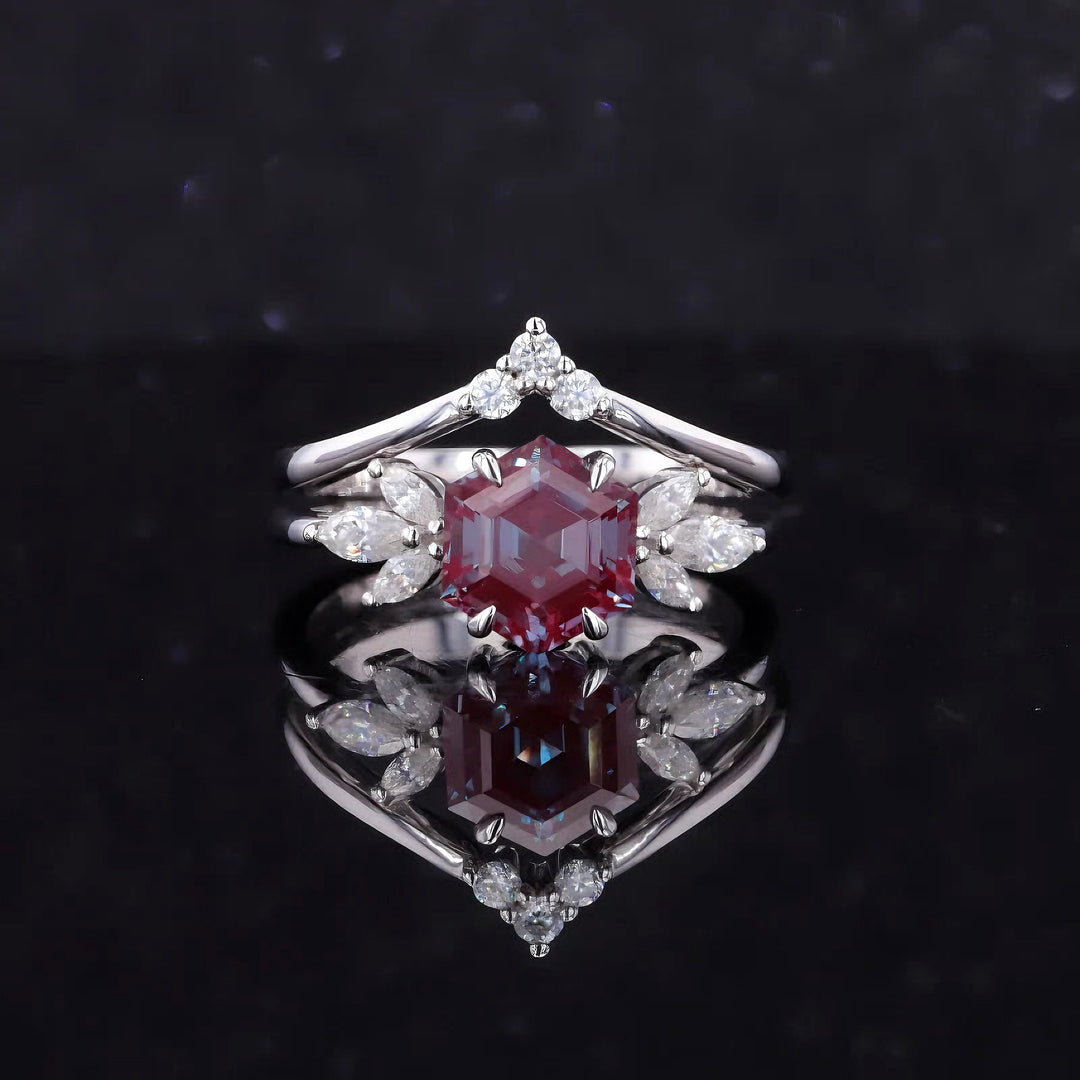 The Astra — Hexagon Alexandrite Ring