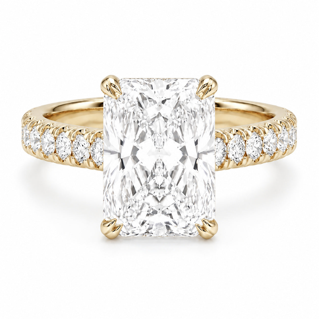 The Citadel radiant lab diamond engagement ring in 14K yellow gold
