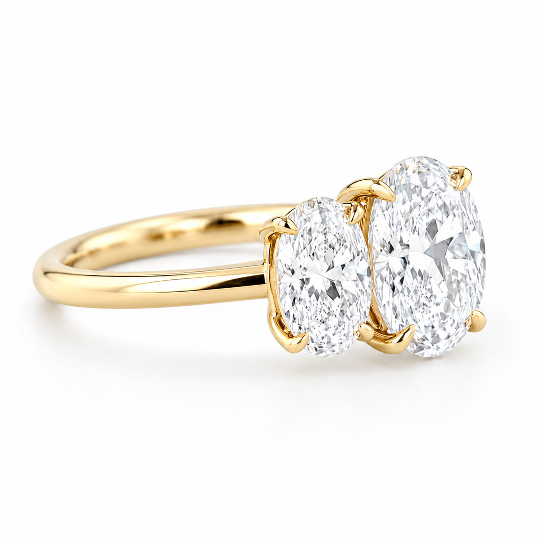 The Étoile oval lab diamond three-stone ring, view 2