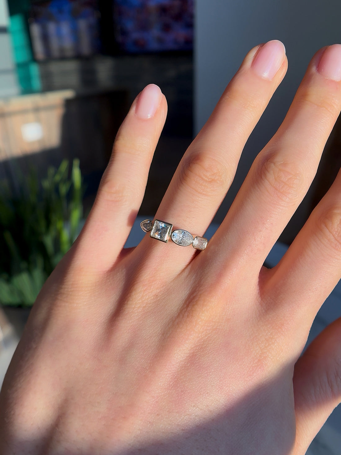 The Quartet Band four-stone lab diamond ring, view 8