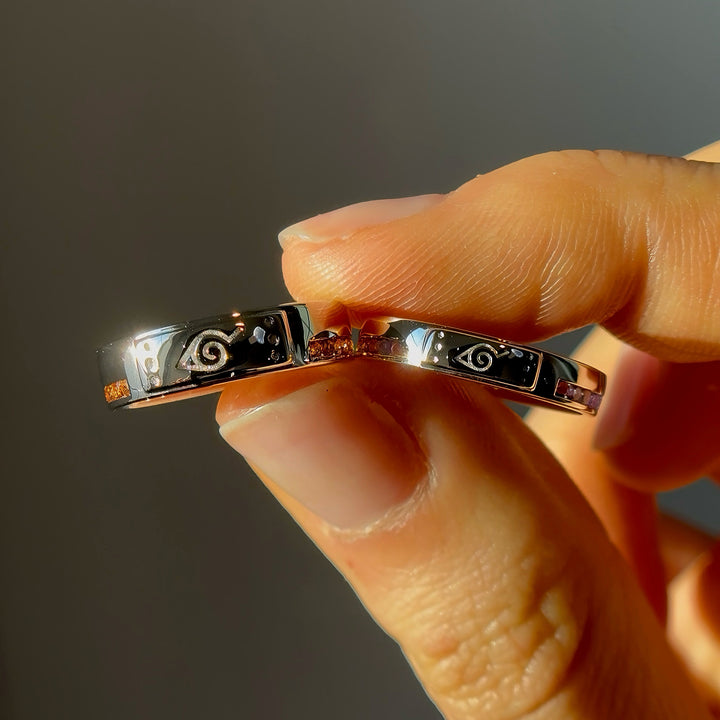 3.5mm "Fallen Leaf" Purple Amethyst Band Ring in Sterling Silver
