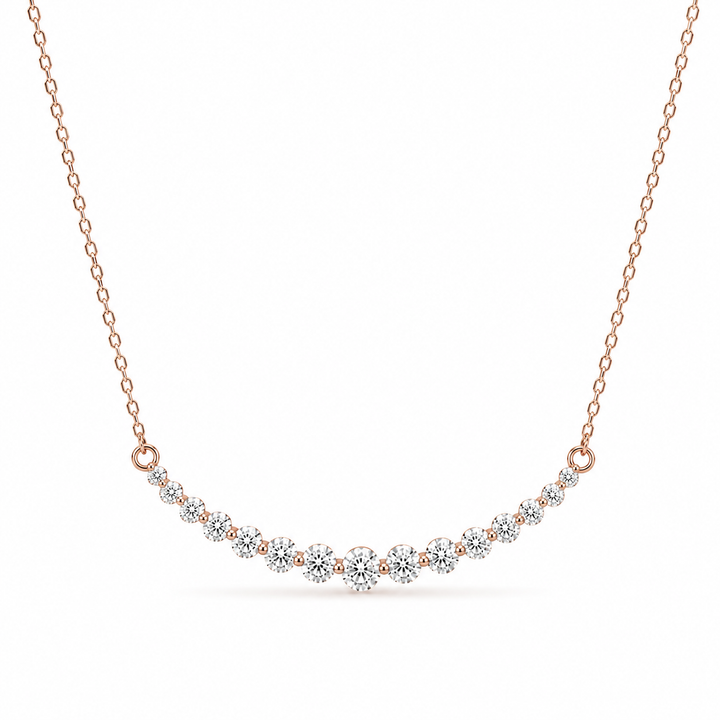 2.2ctw Lab Diamond Graduated Curved Bar Pendant Necklace