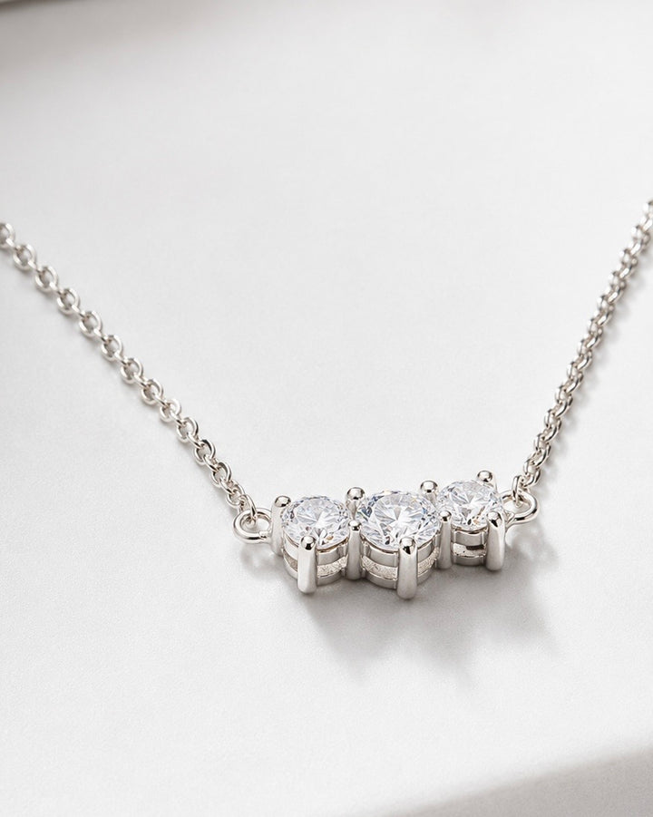 0.75ctw Lab Diamond Three-Stone Pendant Necklace