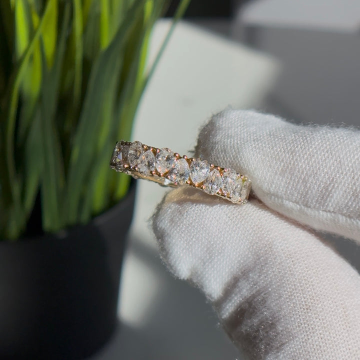 Customized™ 3.00ctw Pear Lab-Grown Diamond Eternity Band Ring in Yellow Gold