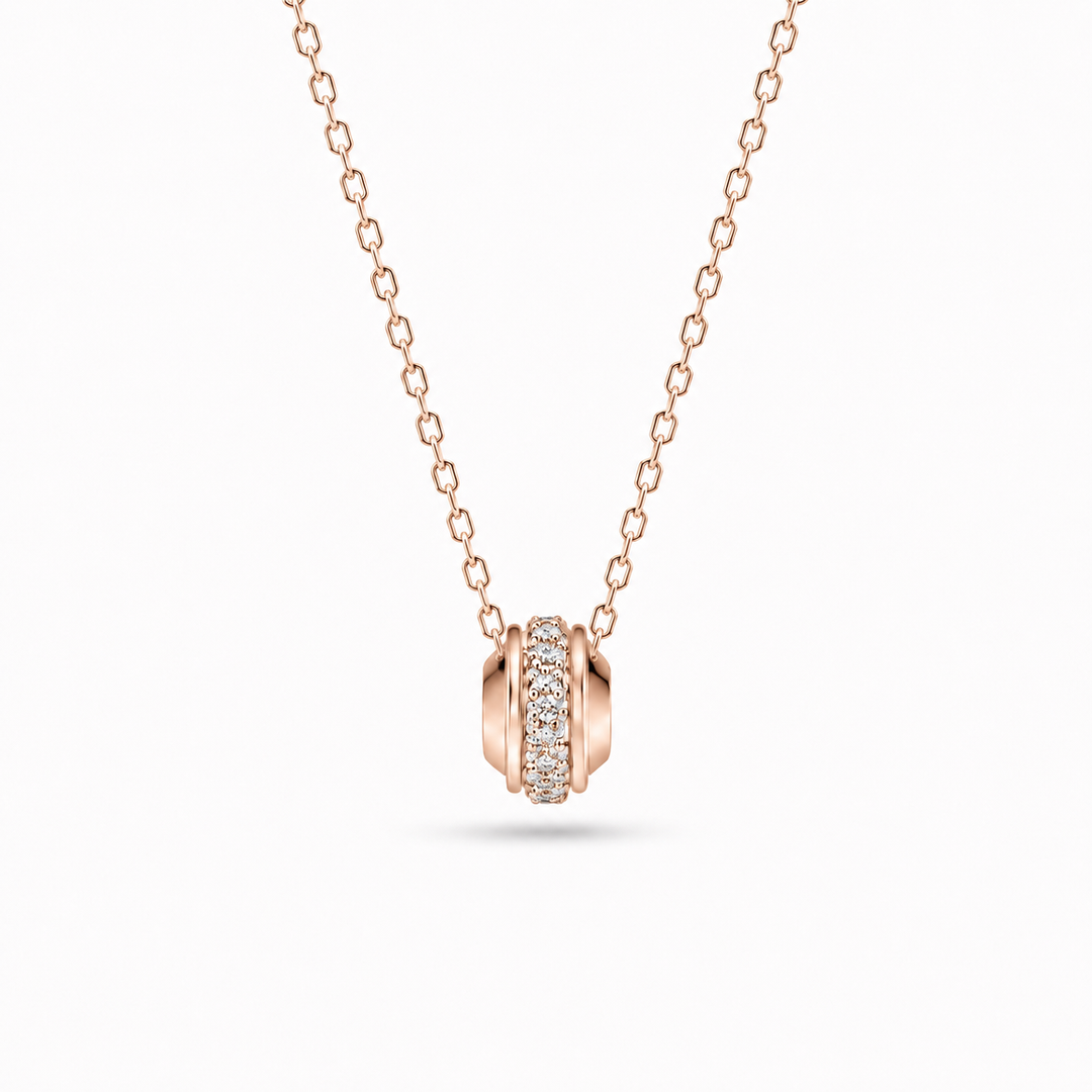 0.5ctw Lab Diamond Stopper Bead Pendant Necklace