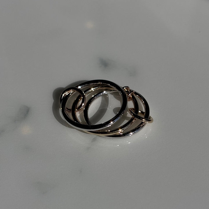 Customized™ Triple Stacking/Modular Band Ring in 14K Yellow/Rose/White Gold