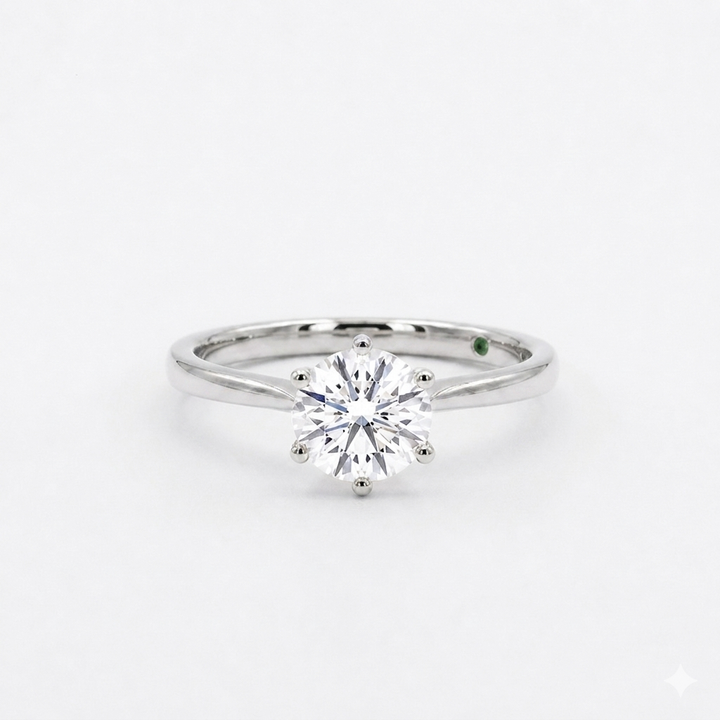 Round Solitaire Diamond Ring, "The Tiffany"