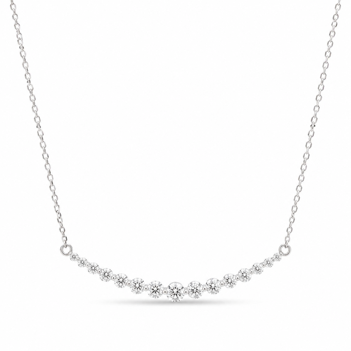 2.2ctw Lab Diamond Graduated Curved Bar Pendant Necklace