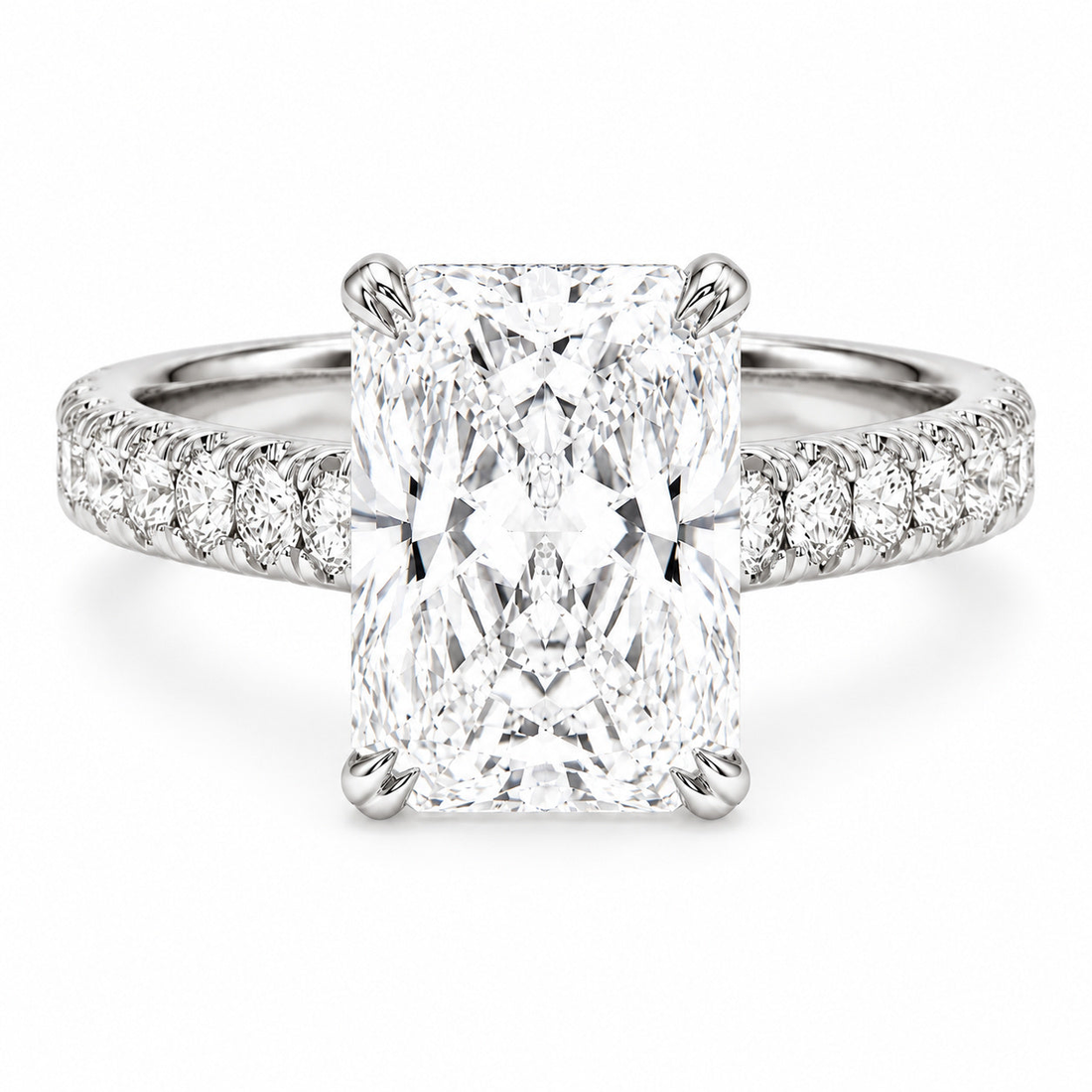 The Citadel radiant lab diamond engagement ring in 14K white gold