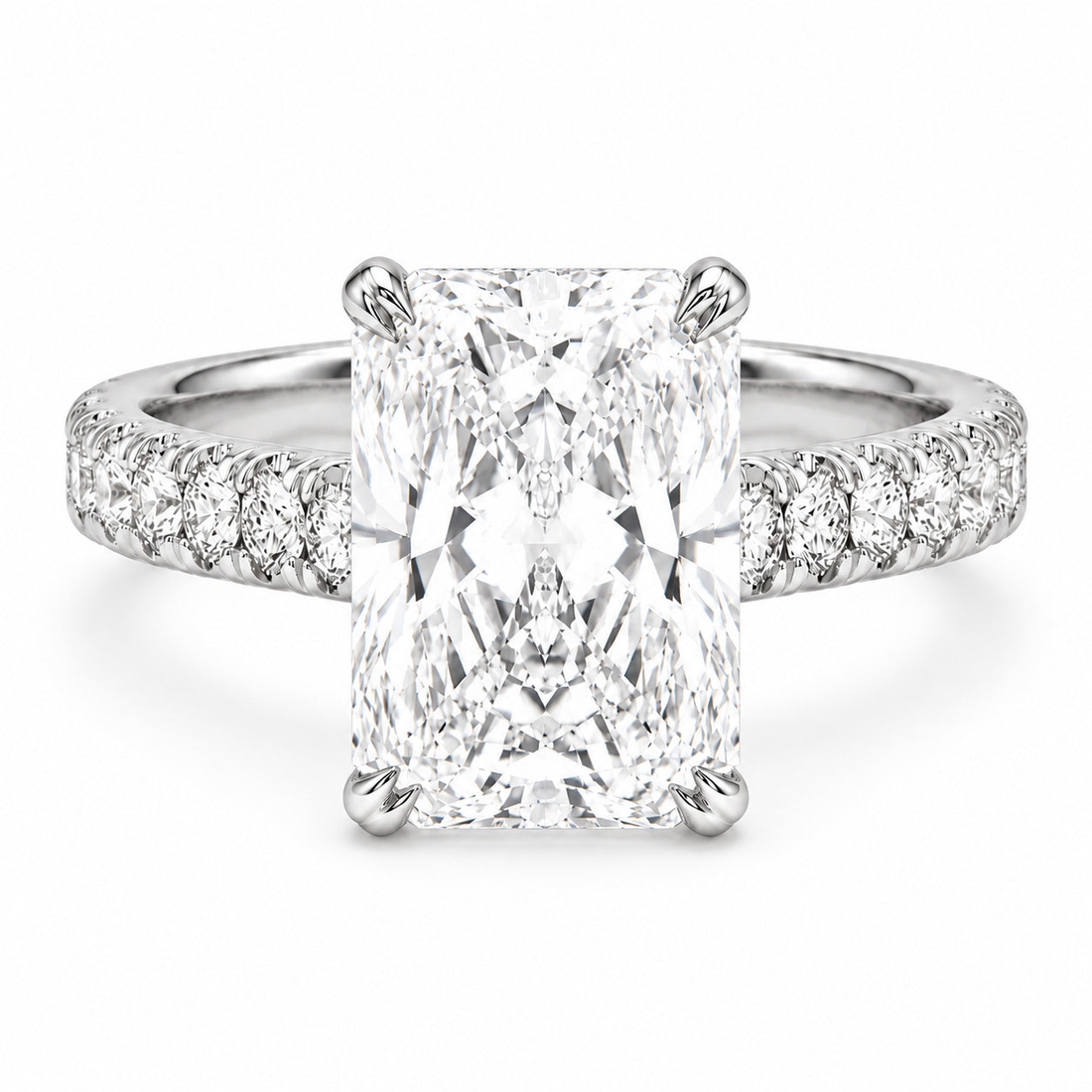 The Citadel radiant lab diamond engagement ring in platinum