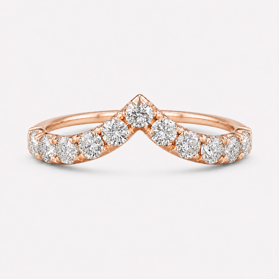 0.80ctw Diamond Chevron Stacking Band (1.8mm)