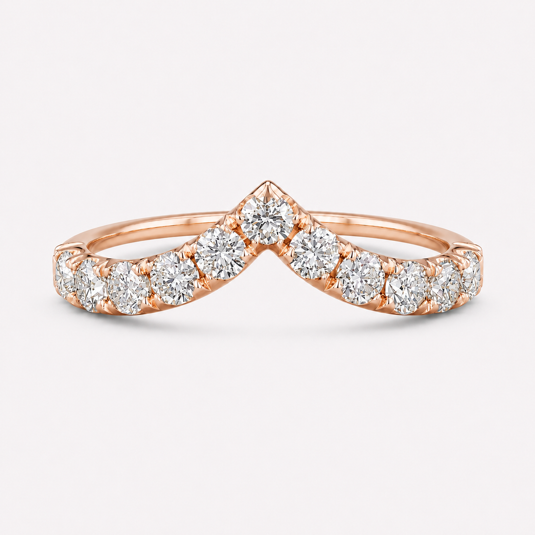 Lab diamond chevron stacking band, view 10