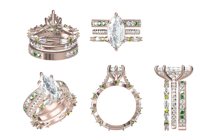 Remaining Balance - 14K Rose Gold Ring Set for Vivian