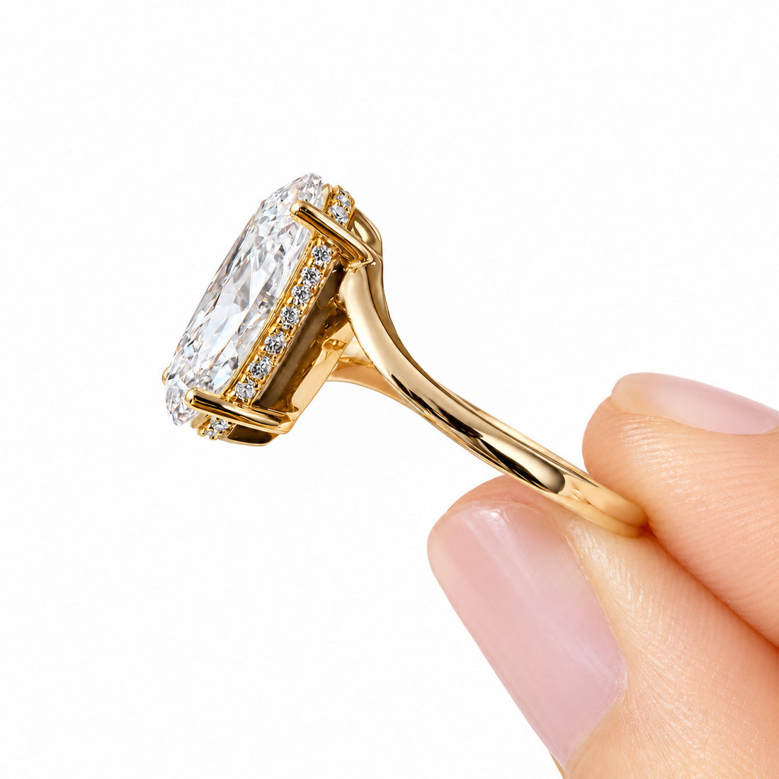 The Arcadia oval lab diamond engagement ring, view 6