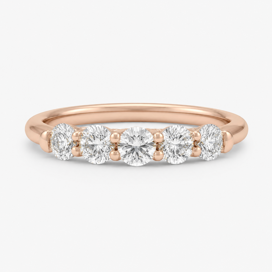 0.75ctw Round Diamond Five-Stone Band (3.5mm)