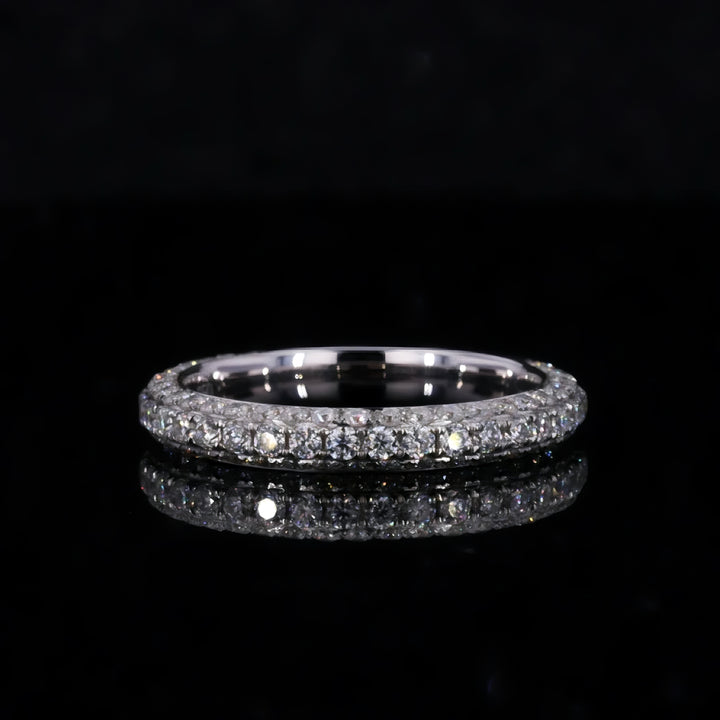 1.20ctw Three-Row Diamond 3/4 Eternity Band in 14K/18K White Gold (3mm)
