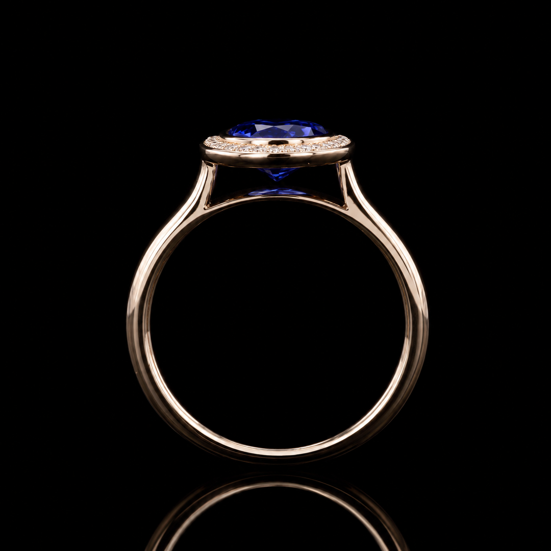 The Celine — Vintage Sapphire Halo Ring