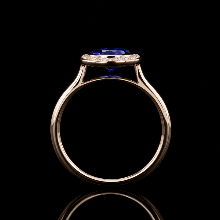 The Celine — Vintage Sapphire Halo Ring
